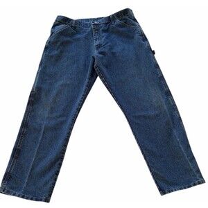 Vintage 90s Wrangler Carpenter Jeans 36x30 Workwear Utility Denim Medium Wash